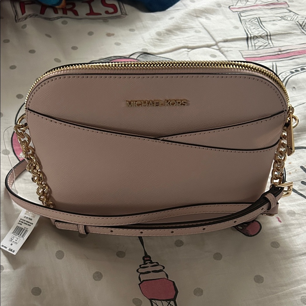 Michael Kors Blush Crossbody Bag with Gold Accents